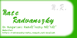 mate radvanszky business card